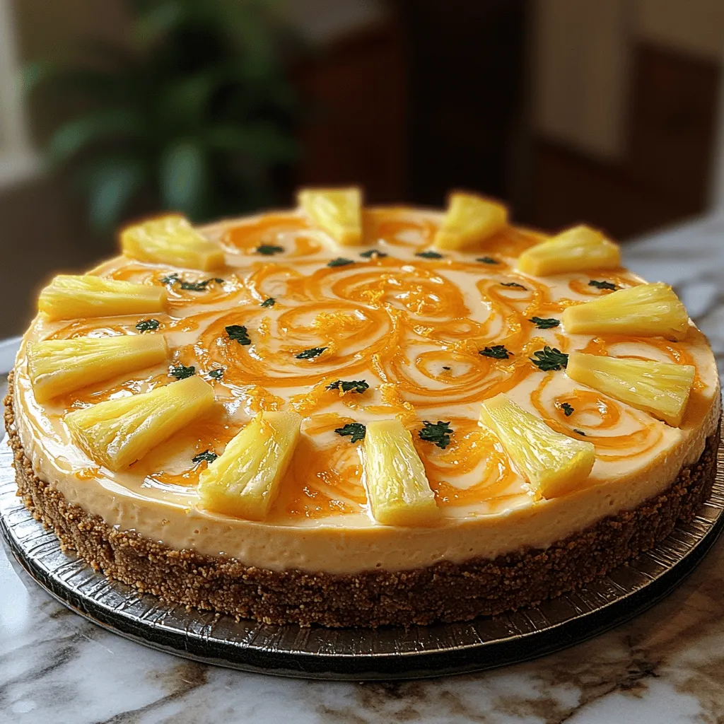 In der Welt der Desserts gibt es wenige Leckereien, die so erfrischend und köstlich sind wie ein No-Bake Orange Pineapple Swirl Cheesecake. Diese exquisite Nachspeise kombiniert die Süße von Ananas und die Spritzigkeit von Orange mit einer cremigen Käsekuchenfüllung und einem einfachen Graham-Cracker-Boden. Ideal für heiße Sommertage oder festliche Anlässe, bietet dieser Käsekuchen eine mühelose Möglichkeit, Ihre Gäste zu beeindrucken.