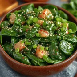 In der heutigen Zeit, in der gesunde Ernährung immer mehr an Bedeutung gewinnt, ist ein einfacher Spinatsalat mit koreanischem Flair die perfekte Lösung für alle, die frische, nährstoffreiche und schmackhafte Gerichte lieben. Dieser Salat ist nicht nur schnell zubereitet, sondern bringt auch eine aufregende Geschmackstiefe auf den Tisch, die durch die Kombination von frischem Spinat mit einer köstlichen, koreanisch inspirierten Vinaigrette entsteht. Es ist eine wunderbare Möglichkeit, die Aromen der asiatischen Küche in Ihre tägliche Ernährung zu integrieren. Lassen Sie uns die köstlichen Details dieses Rezepts erkunden und entdecken, wie leicht es ist, einen Salat zu kreieren, der sowohl als Beilage als auch als Hauptgericht dienen kann.