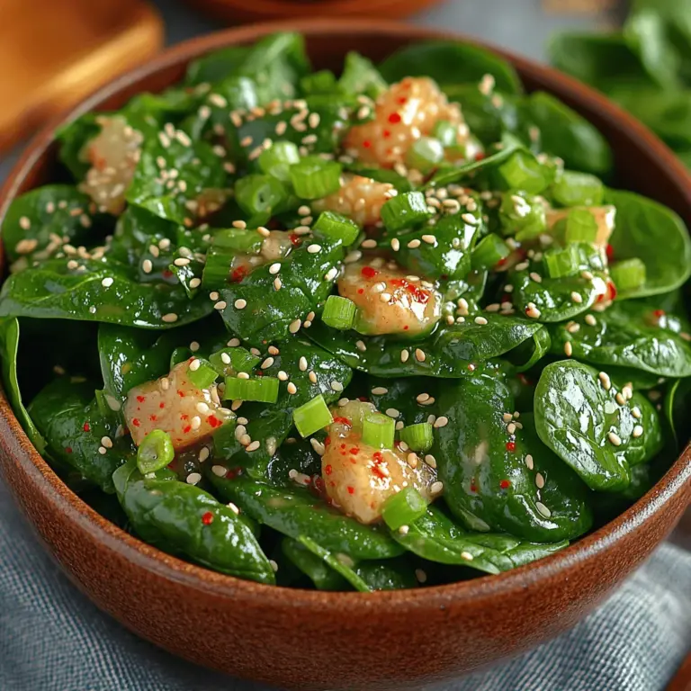 In der heutigen Zeit, in der gesunde Ernährung immer mehr an Bedeutung gewinnt, ist ein einfacher Spinatsalat mit koreanischem Flair die perfekte Lösung für alle, die frische, nährstoffreiche und schmackhafte Gerichte lieben. Dieser Salat ist nicht nur schnell zubereitet, sondern bringt auch eine aufregende Geschmackstiefe auf den Tisch, die durch die Kombination von frischem Spinat mit einer köstlichen, koreanisch inspirierten Vinaigrette entsteht. Es ist eine wunderbare Möglichkeit, die Aromen der asiatischen Küche in Ihre tägliche Ernährung zu integrieren. Lassen Sie uns die köstlichen Details dieses Rezepts erkunden und entdecken, wie leicht es ist, einen Salat zu kreieren, der sowohl als Beilage als auch als Hauptgericht dienen kann.