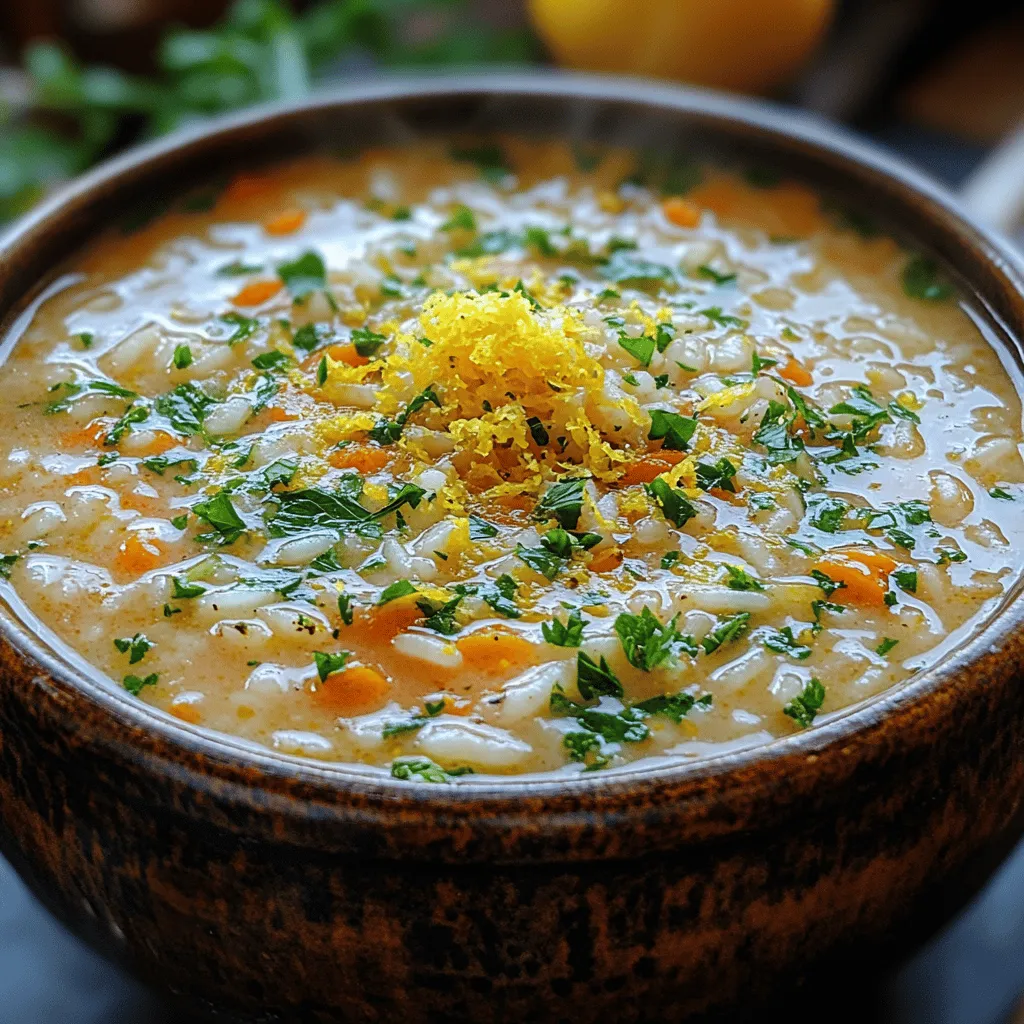 Für die Zubereitung der Hellen & Spritzigen Griechischen Zitronen-Reissuppe benötigen wir eine Auswahl an einfachen, aber geschmackvollen Zutaten. Hier ist eine detaillierte Beschreibung der Hauptzutaten, die in diesem Rezept verwendet werden: