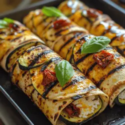 Um die gegrillten Zucchini-Feta-Wraps zuzubereiten, benötigen Sie folgende Zutaten:
