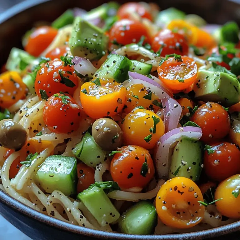 In der heißen Jahreszeit sehnen sich viele von uns nach erfrischenden und leichten Gerichten. Der kühle und knackige kalte Spaghetti-Gemüsesalat ist die perfekte Lösung für warme Tage. Mit einer bunten Mischung aus frischem Gemüse, zarten Spaghetti und einem leicht zitronigen Dressing bietet dieses Rezept eine köstliche und gesunde Option, die nicht nur den Gaumen erfreut, sondern auch einfach zuzubereiten ist. Dieser Salat ist ideal für ein Mittagessen im Freien, ein Picknick im Park oder als Beilage zu Grillgerichten.