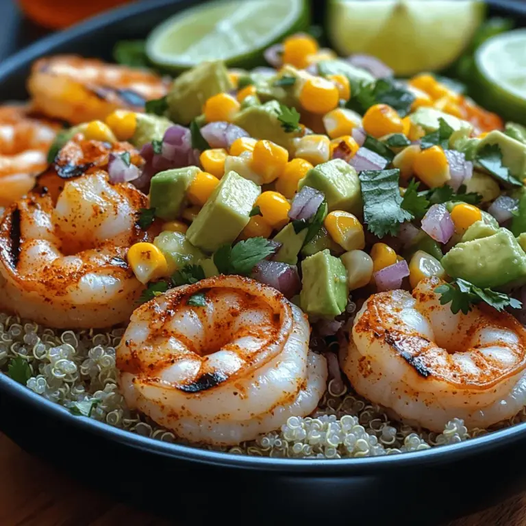 In der heutigen Zeit, in der gesundes Essen und köstliche Aromen zunehmend an Bedeutung gewinnen, ist es wichtig, Rezepte zu finden, die nicht nur nahrhaft, sondern auch einfach zuzubereiten sind. Die Zesty Gegrillte Garnelen-Schale mit Avocado und Mais-Salsa ist das perfekte Gericht, um frische Zutaten zu kombinieren und ein Geschmackserlebnis zu schaffen, das sowohl die Sinne anregt als auch den Gaumen erfreut. Dieses Rezept eignet sich hervorragend für ein schnelles Abendessen, ein geselliges Beisammensein oder einfach, um sich selbst etwas Gutes zu tun.