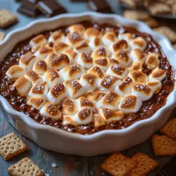 Genießen Sie die süße Versuchung des Sommers mit einem einfach zuzubereitenden Rezept für einen gerösteten Marshmallow S’mores Dip. Diese köstliche Mischung aus Schokolade, Marshmallows und knusprigen Graham-Crackern bringt das klassische Lagerfeuergefühl direkt in Ihre Küche. Der S’mores Dip ist nicht nur ein Genuss für den Gaumen, sondern auch ein Fest für die Sinne – die Schokolade schmilzt, die Marshmallows karamellisieren und die Graham-Cracker sorgen für den perfekten Crunch. Ideal für Partys, Familientreffen oder einfach für einen gemütlichen Filmabend zu Hause, dieser Dip ist ein echter Publikumsmagnet.