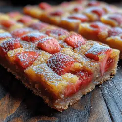 Erdbeer-Zitronen-Blondies sind eine köstliche Kombination aus fruchtiger Frische und süßer, buttriger Konsistenz. Diese verführerischen Blondies sind nicht nur einfach zuzubereiten, sondern auch das perfekte Dessert für jede Gelegenheit, sei es ein Sommerfest, eine Gartenparty oder einfach als süßer Snack für zwischendurch. Dank der frischen Erdbeeren und dem spritzigen Zitronensaft bringen sie eine erfrischende Note auf Ihren Tisch, die sowohl Kinder als auch Erwachsene begeistert.