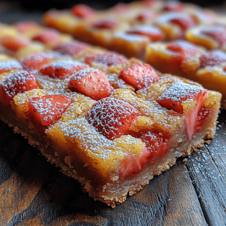 Erdbeer-Zitronen-Blondies sind eine köstliche Kombination aus fruchtiger Frische und süßer, buttriger Konsistenz. Diese verführerischen Blondies sind nicht nur einfach zuzubereiten, sondern auch das perfekte Dessert für jede Gelegenheit, sei es ein Sommerfest, eine Gartenparty oder einfach als süßer Snack für zwischendurch. Dank der frischen Erdbeeren und dem spritzigen Zitronensaft bringen sie eine erfrischende Note auf Ihren Tisch, die sowohl Kinder als auch Erwachsene begeistert.