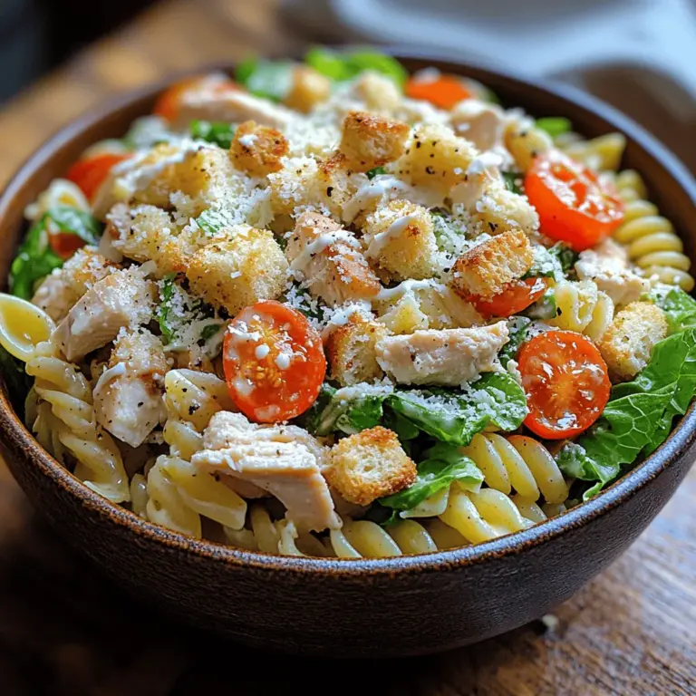 Wenn es um köstliche und unkomplizierte Gerichte geht, steht der Cremige Hähnchen-Caesar-Pasta-Salat ganz oben auf der Liste. Dieses Rezept vereint die Aromen eines klassischen Caesar-Salats mit der herzhaften Füllung von Pasta und zartem Hähnchen. Perfekt als leichtes Mittagessen, als Beilage zu Grillgerichten oder als schnelles Abendessen – dieser Salat ist ein wahrer Alleskönner.