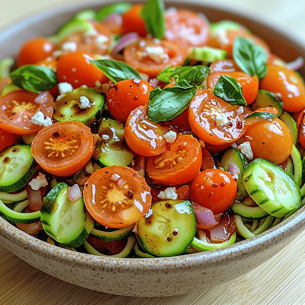 Für den frischen Tomaten-Zoodle-Salat benötigen Sie die folgenden Zutaten: