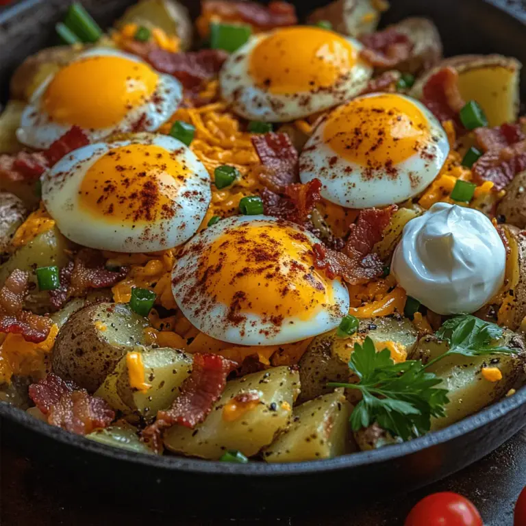 Bevor wir mit der Zubereitung beginnen, werfen wir einen Blick auf die Zutaten, die für die beladene Ofenkartoffel Frühstückspfanne benötigt werden. Diese sind unkompliziert und leicht erhältlich. Hier ist eine Übersicht der Zutaten: