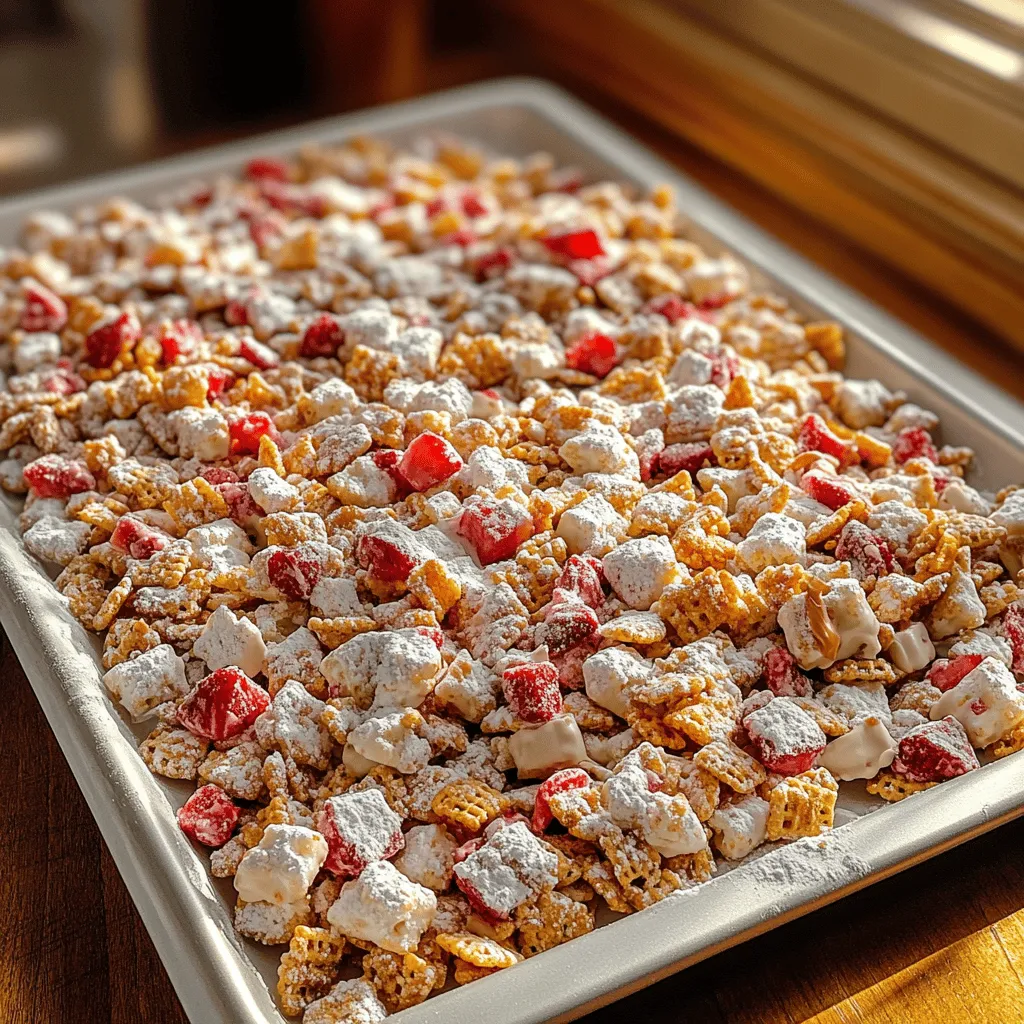 Um das fluffige Erdbeer-Shortcake-Puppy-Chow zuzubereiten, benötigt man einige spezifische Zutaten, die nicht nur für Geschmack, sondern auch für die richtige Konsistenz und das Aussehen des Snacks sorgen. Lassen Sie uns einen genaueren Blick auf die Hauptzutaten werfen.