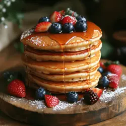 Die Morgenfreude-Pfannkuchen sind mehr als nur ein einfaches Frühstück; sie sind ein köstlicher Start in den Tag, der sowohl den Gaumen erfreut als auch das Herz erwärmt. Diese fluffigen Pfannkuchen sind einfach zuzubereiten und bieten einen perfekten Mix aus süß und herzhaft. Ihre luftige Textur und der angenehme Geschmack machen sie zur idealen Wahl für ein entspanntes Wochenende oder einen besonderen Anlass. Ob Sie sie mit frischen Beeren, Ahornsirup oder einem Hauch Puderzucker servieren, diese Pfannkuchen sind ein wahrer Genuss für die ganze Familie.