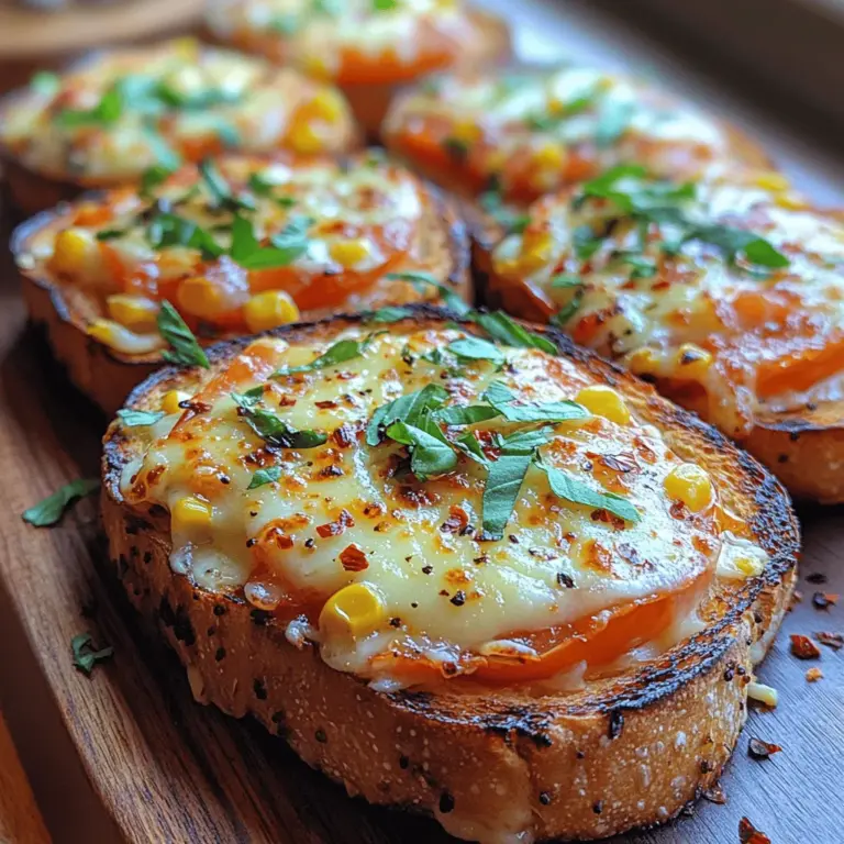 Um diese köstlichen Feuergerösteten Tomaten-Mais-Toasties zuzubereiten, benötigen Sie eine handverlesene Auswahl an frischen und aromatischen Zutaten. Hier ist eine detaillierte Beschreibung der verwendeten Zutaten:
