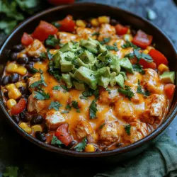 Die Hauptzutaten, die für die Zubereitung der Käse-Hühnchen-Enchilada-Pfanne benötigt werden, umfassen: