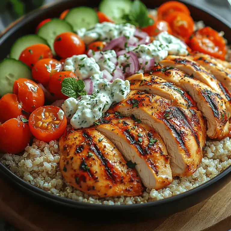 Um die perfekten Chicken Gyro Bowls zuzubereiten, benötigen wir eine Auswahl an frischen und geschmackvollen Zutaten. Diese bestehen aus einer marinierenden Mischung für das Hähnchen, einer köstlichen Tzatziki-Sauce und einer bunten Mischung aus frischem Gemüse, die zusammen ein harmonisches und befriedigendes Gericht ergeben.