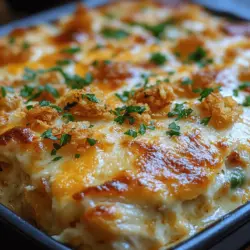 Der Käse-Hühnchen-Hashbrown-Auflauf ist ein köstliches und herzhaftes Gericht, das nicht nur einfach zuzubereiten ist, sondern auch eine perfekte Mischung aus Aromen und Texturen bietet. Dieses Gericht kombiniert zartes Hühnchen, knusprige Hashbrowns, cremige Soße und geschmolzenen Käse zu einem unwiderstehlichen Geschmackserlebnis. Ideal für Familienessen oder gesellige Zusammenkünfte, wird dieser Auflauf sicherlich zu einem neuen Favoriten in Ihrer Rezeptesammlung.