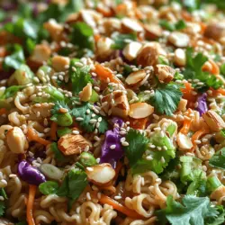 Willkommen zu einem Rezept, das nicht nur die Geschmacksknospen erfreut, sondern auch eine wahre Augenweide ist: der knusprige Ramen-Nudelsalat mit Huhn. Dieses Gericht ist die perfekte Kombination aus knackigem Gemüse, zartem Huhn und aromatischem Dressing, das alles zusammenbindet. Egal, ob Sie auf der Suche nach einem schnellen Mittagessen, einem gesunden Abendessen oder einem auffälligen Salat für Ihre nächste Feier sind, dieser Ramen-Nudelsalat ist die Antwort.