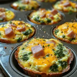 In der heutigen schnelllebigen Welt ist es wichtiger denn je, nahrhafte und schmackhafte Mahlzeiten zu finden, die sich einfach zubereiten lassen. Die herzhaften Schinken-Spinat-Ei-Muffins sind die perfekte Lösung für alle, die ein köstliches Frühstück oder einen Snack für unterwegs suchen. Diese Muffins sind nicht nur einfach zuzubereiten, sondern bieten auch eine Vielzahl von gesundheitlichen Vorteilen dank ihrer nährstoffreichen Zutaten.