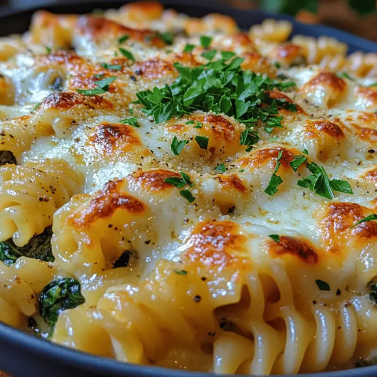 Für die Zubereitung des cremigen Spinat- und Artischocken-Pasta-Auflaufs benötigen Sie einige frische und schmackhafte Zutaten. Hier ist eine umfassende Liste der benötigten Zutaten sowie eine kurze Beschreibung ihrer gesundheitlichen Vorteile und kulinarischen Bedeutung.