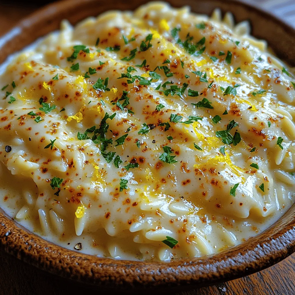 Orzo, ein Reis ähnliches Pasta-Format, hat in den letzten Jahren in der kulinarischen Welt an Popularität gewonnen, und das aus gutem Grund. Diese kleine, aber vielseitige Pasta ist nicht nur einfach zuzubereiten, sondern lässt sich auch hervorragend mit einer Vielzahl von Aromen kombinieren. Unser Rezept für Zesty Kräuter-infundierte Cremige Zitronen-Knoblauch-Orzo ist ein perfektes Beispiel dafür, wie man mit wenigen Zutaten ein geschmackvolles und befriedigendes Gericht zaubern kann.