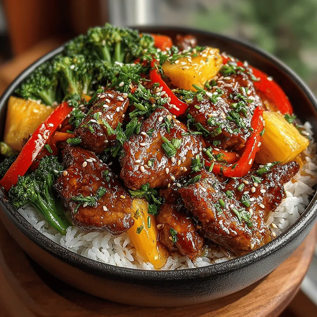Die Wurzeln der Teriyaki-Küche liegen in Japan, wo „teriyaki“ eine Methode beschreibt, bei der Lebensmittel in einer Marinade aus Sojasauce, Mirin (süßer Reiswein) und Zucker eingelegt und anschließend gegrillt oder gebraten werden. Diese Technik hat sich über die Jahre weiterentwickelt und findet heute in vielen asiatisch inspirierten Gerichten Verwendung. Die Verwendung von Ananas in Kombination mit Hühnchen und Teriyakisauce bringt eine erfrischende Note und einen fruchtigen Kontrast, der das Gericht besonders macht.