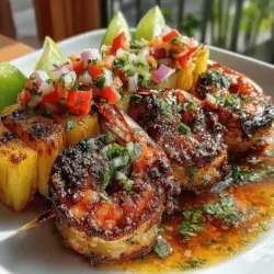 Die tropischen Garnelen-Spieße mit spritziger Ananassalsa sind ein absolutes Highlight für jede Grillparty oder sommerliche Zusammenkunft. Dieses Rezept vereint die saftige Süße von frischer Ananas mit den zarten, marinierten Garnelen und bietet so eine harmonische Geschmackskombination, die sowohl Gaumen als auch Augen verwöhnt. Ideal für alle, die auf der Suche nach einem erfrischenden und zugleich proteinreichen Gericht sind, werden diese Spieße Ihre Gäste begeistern und für unvergessliche kulinarische Momente sorgen.