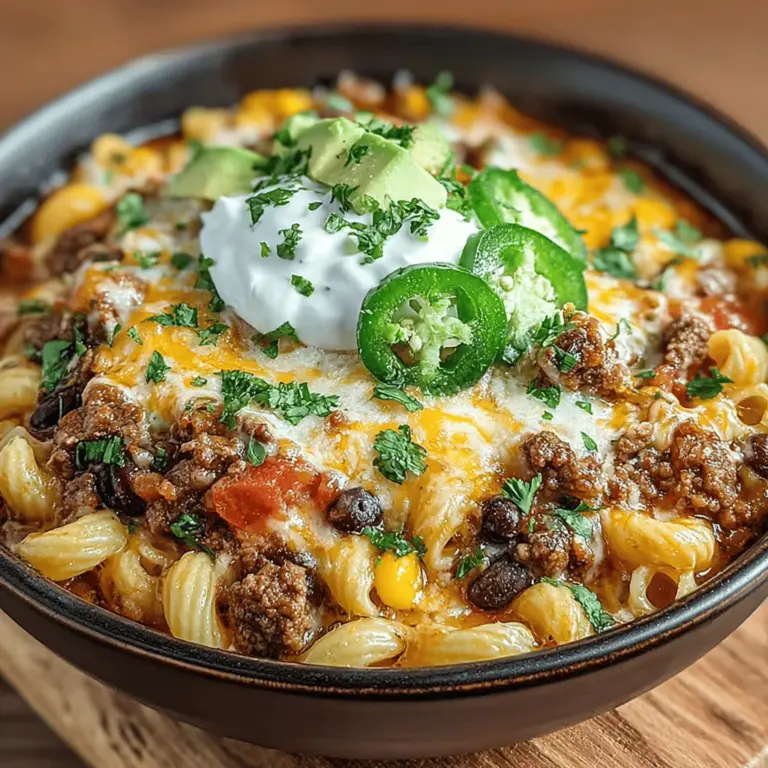 Willkommen zu einem köstlichen Rezept, das die perfekten Aromen von Mexiko mit einem italienischen Klassiker kombiniert. Der Cheesy Fiesta One-Pot Taco Macaroni ist nicht nur ein Genuss für den Gaumen, sondern auch eine zeitsparende Lösung für alle, die geschmackvolle und einfache Gerichte lieben. Ob Sie nach einer schnellen Abendessenidee für die Familie suchen oder eine gesunde Option für Ihre nächste Zusammenkunft benötigen – dieses Rezept ist die Antwort!