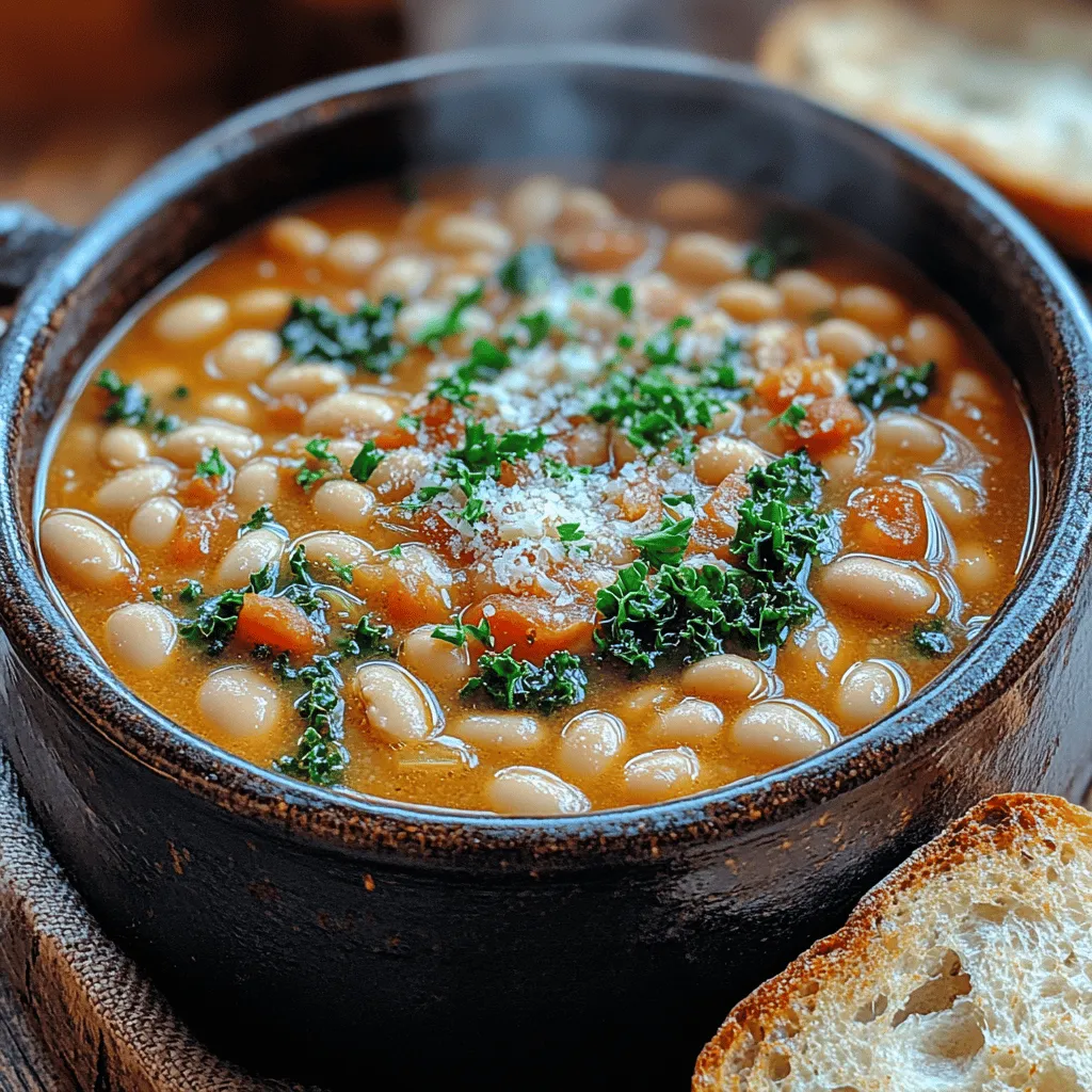Die herzhafte toskanische Weiße-Bohnen-Suppe ist nicht nur ein einfaches Gericht; sie ist ein echtes Stück italienischer Küchenkultur, das Tradition und Geschmack in jedem Löffel vereint. Diese Suppe, auch bekannt als „Zuppa di Fagioli“, ist ein wunderbares Beispiel für die italienische Philosophie, einfache Zutaten in köstliche Gerichte zu verwandeln. Mit ihrer reichhaltigen Textur und den aromatischen Kräutern ist diese Suppe nicht nur nahrhaft, sondern auch eine Umarmung für die Seele.