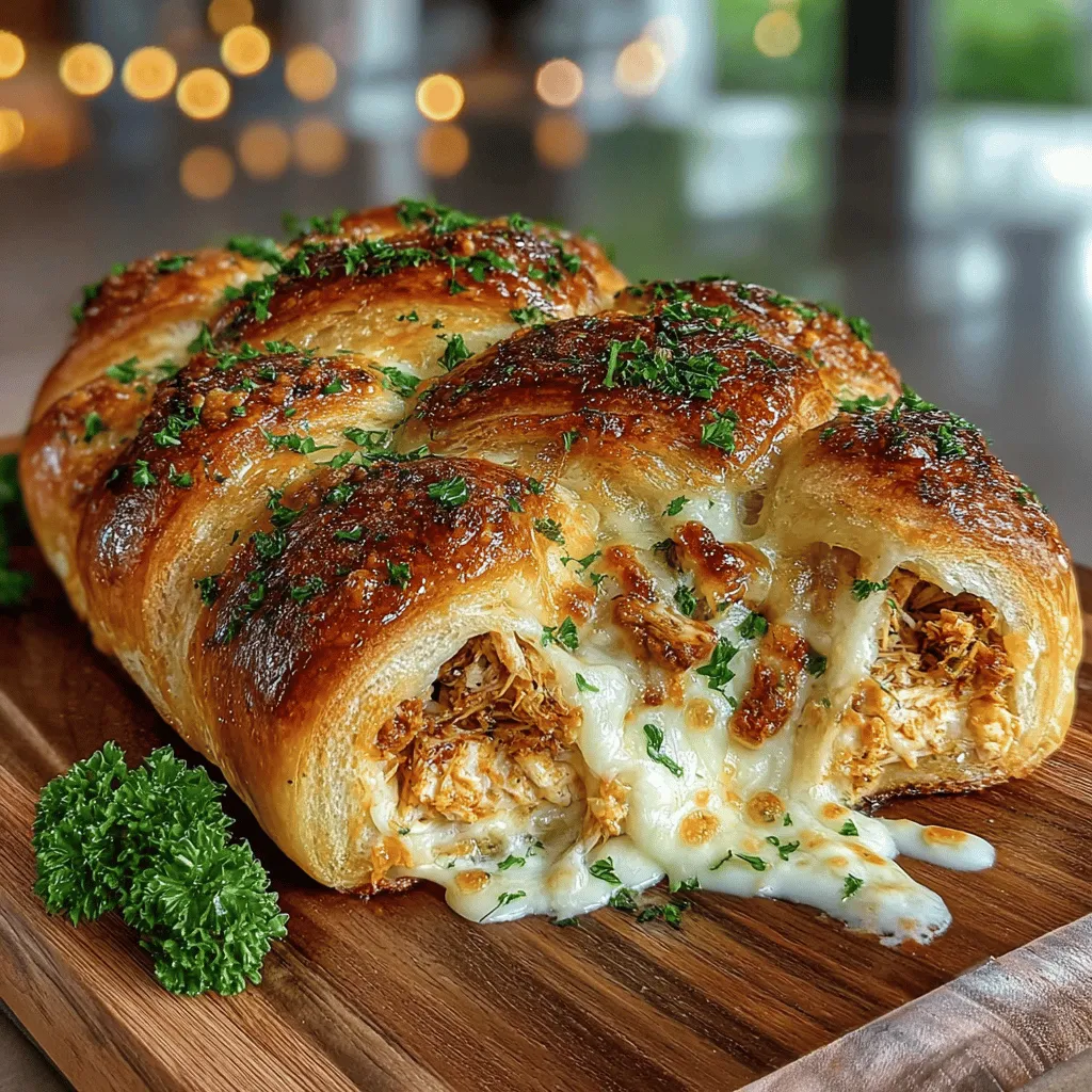 Der Überbackene Hühnchen Alfredo Croissant-Zopf ist nicht nur ein Augenschmaus, sondern auch ein wahres Geschmackswunder. Dieses Rezept kombiniert zartes, gekochtes Hähnchen mit einer cremigen Alfredo-Sauce, umhüllt von einem knusprigen Croissant-Teig. Ideal für ein entspanntes Familienessen oder als herzhaftes Gericht für Gäste, wird dieser Zopf in kürzester Zeit zum Star auf Ihrem Tisch.