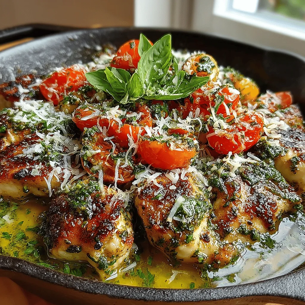Wenn Sie auf der Suche nach einem schnellen, schmackhaften und gesunden Rezept sind, dann ist das Schnelle Pesto-Hühnchen mit Tomaten in der Pfanne genau das Richtige für Sie. Dieses Gericht kombiniert zartes, saftiges Hühnchen mit frischen Kirschtomaten und aromatischem Basilikumpesto, was nicht nur den Gaumen erfreut, sondern auch in kürzester Zeit zubereitet ist. Perfekt für geschäftige Wochentage oder als einfaches Abendessen am Wochenende, bietet dieses Rezept eine köstliche Möglichkeit, gesunde Zutaten in Ihre Mahlzeiten zu integrieren.