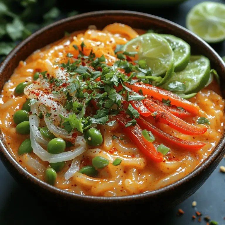 Seidige Thai-Kokos-Curry-Nudeln sind nicht nur ein kulinarisches Highlight, sondern auch ein hervorragendes Beispiel für die vielseitige und aromatische Küche Thailands. Dieses Gericht kombiniert die zarten Reisnudeln mit einer reichhaltigen, cremigen Kokos-Currysauce, die durch frische Gemüse und Gewürze ergänzt wird. Die harmonische Mischung aus süßen, scharfen und herzhaften Aromen macht diese Nudeln zu einem beliebten Favoriten sowohl in der heimischen Küche als auch in Restaurants rund um den Globus.