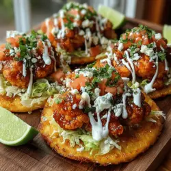 Tostadas haben ihren Ursprung in der mexikanischen Küche und sind eine beliebte Art, verschiedene Beläge auf knusprigen Tortillas zu servieren. Diese traditionellen Snacks sind in vielen Haushalten zu finden und variieren je nach Region und persönlichen Vorlieben. Die Kombination aus knuspriger Tostada, frischen Zutaten und einer Vielzahl von Aromen hat Tostadas zu einem Liebling in der modernen Küche gemacht. Mit dieser Rezeptur fügen wir jedoch eine aufregende Note hinzu, indem wir Blumenkohl und Buffalo-Sauce verwenden, die das Gericht sowohl würzig als auch sättigend machen.