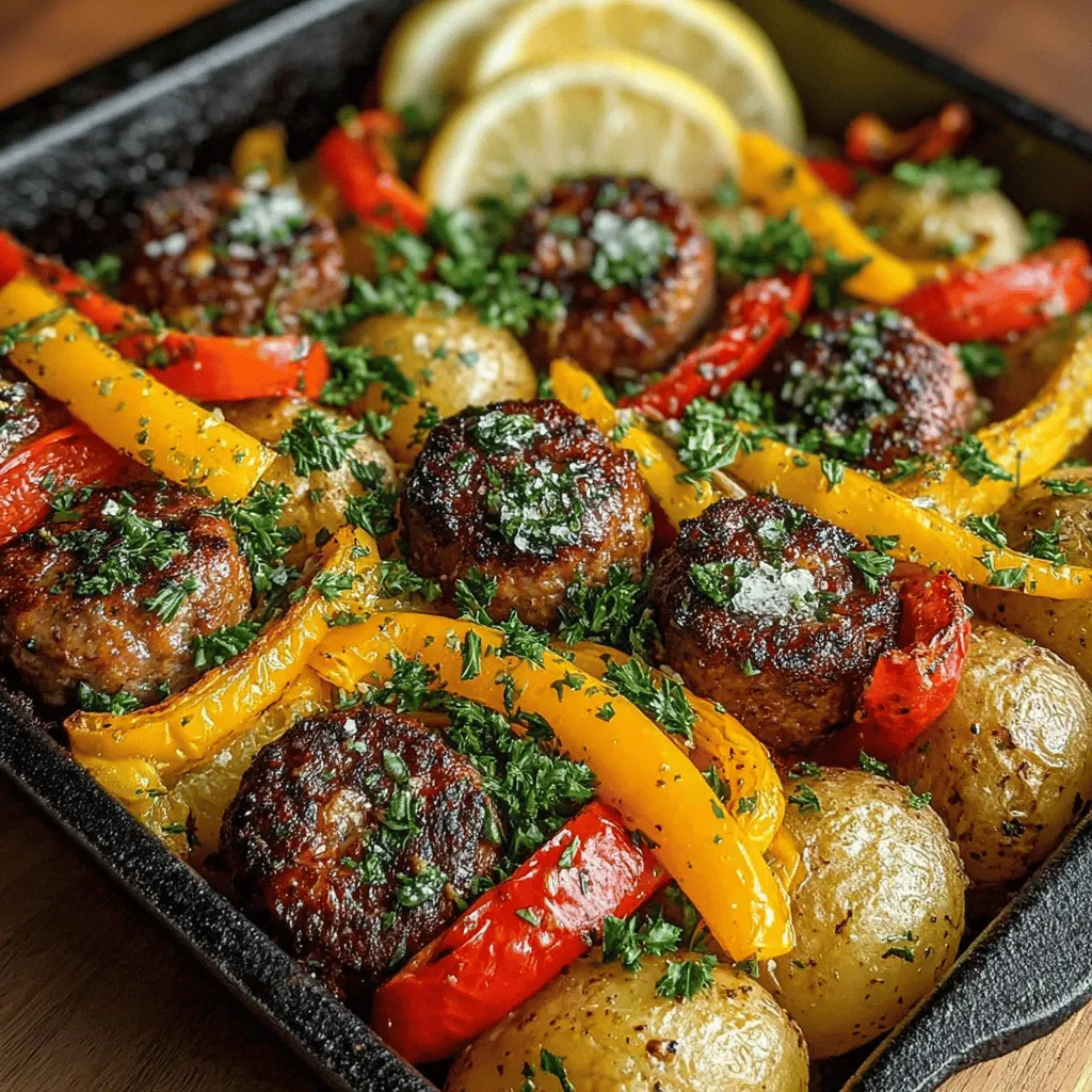 Ein-Pfannen-Gerichte erfreuen sich immer größerer Beliebtheit, und das Rezept für Ein-Pfannen-Bratwurst & Paprika mit Babykartoffeln ist da keine Ausnahme. Dieses Gericht vereint die herzhaften Aromen italienischer Bratwürste mit der Süße von Paprika und der Sättigung von zarten Babykartoffeln. Die Einfachheit der Zubereitung und die Möglichkeit, alle Zutaten in einer einzigen Pfanne zu röstern, machen dieses Rezept zu einem idealen Abendessen für geschäftige Wochentage oder gemütliche Wochenendessen.