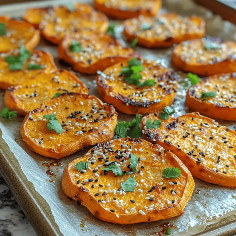 Wenn Sie auf der Suche nach einem gesunden Snack sind, der nicht nur köstlich, sondern auch einfach zuzubereiten ist, dann sind die Goldenen Sesam-Süßkartoffelchips genau das Richtige für Sie. Dieses Rezept bietet eine wunderbare Kombination aus süßen, knusprigen Süßkartoffeln, aromatischem Sesamöl und würzigen Gewürzen, die zusammen ein Geschmackserlebnis der besonderen Art kreieren. Perfekt als Snack für zwischendurch oder als Beilage zu Ihren Lieblingsgerichten – diese Chips sind vielseitig und erfreuen sich großer Beliebtheit bei Jung und Alt.