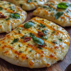 In der Welt der schnellen und köstlichen Mahlzeiten ist das cremige Knoblauch-Alfredo-Fladenbrot eine wahre Entdeckung. Dieses Rezept vereint die reichhaltige Cremigkeit einer klassischen Alfredo-Sauce mit dem herzhaften Geschmack von Fladenbrot, das als perfekte Basis dient. Die Kombination aus frischem Knoblauch, cremiger Schlagsahne und würzigem Parmesan sorgt für ein Geschmackserlebnis, das sowohl einfach zuzubereiten als auch unglaublich befriedigend ist. Egal, ob als schnelles Abendessen, als Snack für Gäste oder als Teil eines festlichen Buffets – dieses Gericht wird sicherlich die Herzen Ihrer Gäste erobern.