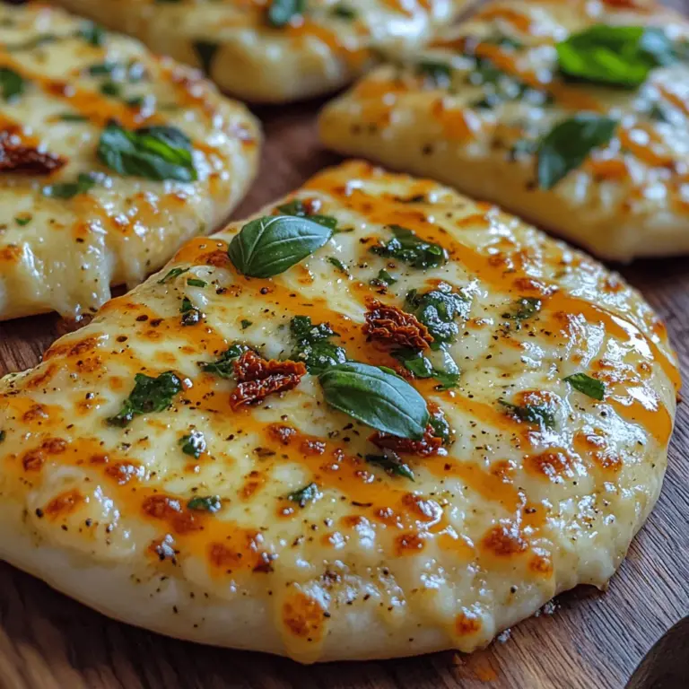 In der Welt der schnellen und köstlichen Mahlzeiten ist das cremige Knoblauch-Alfredo-Fladenbrot eine wahre Entdeckung. Dieses Rezept vereint die reichhaltige Cremigkeit einer klassischen Alfredo-Sauce mit dem herzhaften Geschmack von Fladenbrot, das als perfekte Basis dient. Die Kombination aus frischem Knoblauch, cremiger Schlagsahne und würzigem Parmesan sorgt für ein Geschmackserlebnis, das sowohl einfach zuzubereiten als auch unglaublich befriedigend ist. Egal, ob als schnelles Abendessen, als Snack für Gäste oder als Teil eines festlichen Buffets – dieses Gericht wird sicherlich die Herzen Ihrer Gäste erobern.