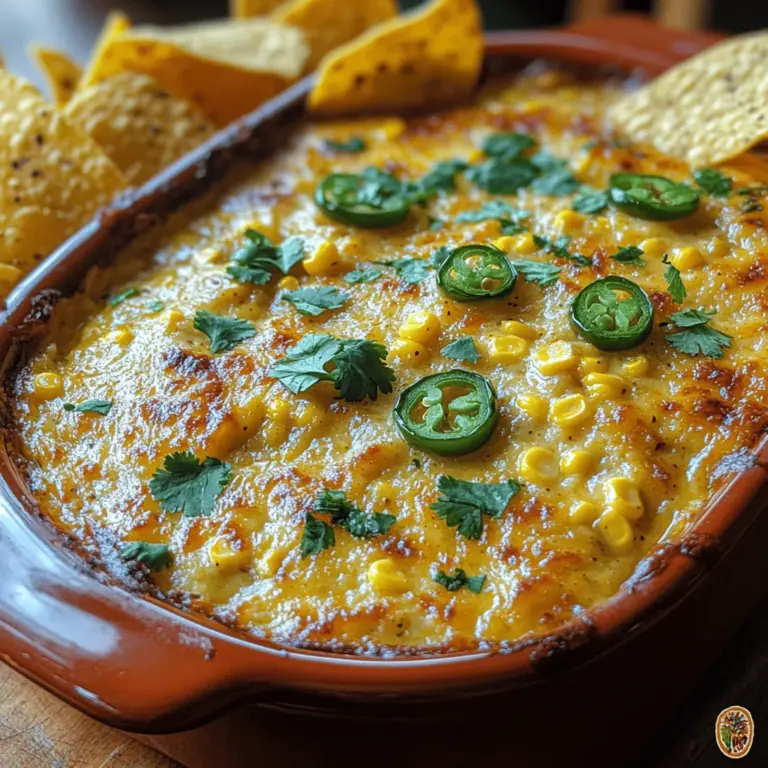 Willkommen zu einem köstlichen Rezept, das perfekt für jede Zusammenkunft ist: der feurige cremige Jalapeño-Mais-Dip! Dieser Dip vereint die Süße des Maises mit der Schärfe der Jalapeños und der Cremigkeit von Frischkäse und saurer Sahne. Ideal als Snack beim Filmabend, als Vorspeise bei Partys oder einfach als köstliche Beilage zu einem Grillabend – dieser Dip wird sicher zum Hit auf Ihrem Tisch.
