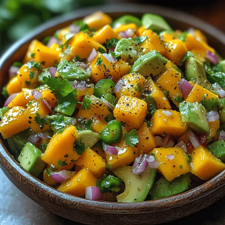 Die Zesty Mango Avocado Salsa ist nicht nur ein wahrer Gaumenschmaus, sondern auch ein Fest für die Sinne. Diese Salsa hat sich in den letzten Jahren zu einem beliebten Rezept entwickelt, das auf jeder Grillparty, jedem Picknick oder einfach als gesunde Snack-Option nicht fehlen darf. Die Kombination aus reifen Mangos und cremigen Avocados sorgt für ein harmonisches Geschmackserlebnis, das sowohl süß als auch herzhaft ist. Die frischen Zutaten verleihen dieser Salsa eine lebendige Farbe und eine erfrischende Note, die ideal für warme Sommertage ist.