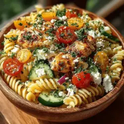 Die mediterrane Küche begeistert nicht nur durch ihre Vielfalt, sondern auch durch die Frische und Leichtigkeit ihrer Gerichte. Ein Paradebeispiel dafür ist der Mediterrane Brise Hähnchen-Pasta-Salat, der perfekt für warme Sommertage ist. Dieser Salat kombiniert saftige Hähnchenbrust mit knackigem Gemüse und aromatischen Kräutern, und ist somit nicht nur ein Genuss für den Gaumen, sondern auch ein echter Augenschmaus.