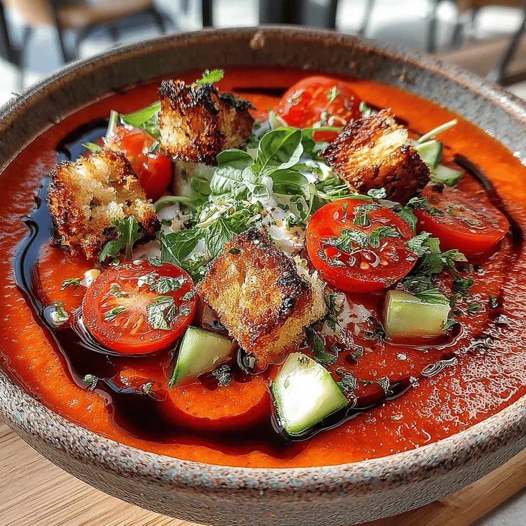 Die Erfrischende Kalte Tomaten-Basilikum-Suppe ist ein beliebtes Gericht, das besonders in den warmen Monaten großen Anklang findet. Diese leichte und aromatische Suppe ist nicht nur ein Genuss für die Sinne, sondern auch eine hervorragende Möglichkeit, frische, saisonale Zutaten zu verwenden. Tomaten, die in der Hochsommerzeit am besten schmecken, bilden die Grundlage dieser köstlichen Suppe. Kombiniert mit frischem Basilikum und anderen knackigen Zutaten, wird sie zu einem unverzichtbaren Teil jeder sommerlichen Mahlzeit.