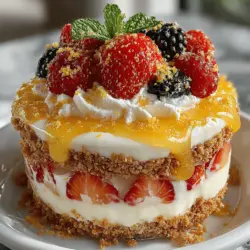 Wenn es um erfrischende Desserts geht, ist die Spritzig-zitronige Bliss Icebox Torte ein absolutes Highlight. Mit ihrem leichten, zitronigen Geschmack und der cremigen Konsistenz ist sie das perfekte Dessert für warme Sommertage oder festliche Anlässe. Diese Torte vereint die spritzige Frische von Zitronen mit der leichten Süße von Schlagsahne und ist dabei unglaublich einfach zuzubereiten. Sie ist ideal für alle, die nicht nur ein köstliches, sondern auch ein optisch ansprechendes Dessert servieren möchten.