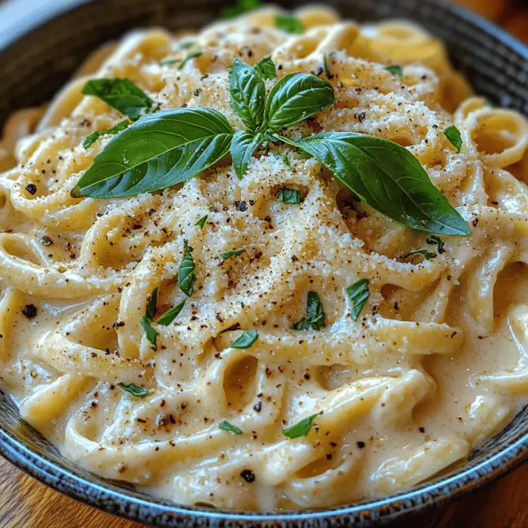 Willkommen zu einem köstlichen, gesunden Gericht, das nicht nur vegan ist, sondern auch voller Geschmack steckt: Seidig-glatte Blumenkohl-Alfredo. Dieses Rezept ist eine großartige Möglichkeit, den klassischen Alfredo-Geschmack mit einer cremigen Blumenkohlsauce zu genießen, die sowohl nahrhaft als auch befriedigend ist. Die Kombination aus Blumenkohl und Nährhefe ergibt eine unvergleichlich glatte Textur, die den cremigen Effekt von Sahne im traditionellen Rezept imitiert.
