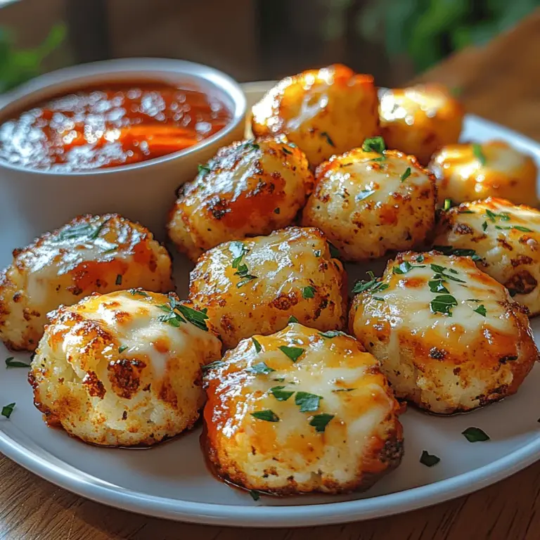 Käse-Blumenkohl-Tots sind das perfekte Gericht für alle, die eine schmackhafte und gesunde Alternative zu herkömmlichen Snacks suchen. Dieses Rezept kombiniert den zarten Geschmack von Blumenkohl mit dem herzhaften Aroma von Käse, um eine köstliche, knusprige Leckerei zu kreieren, die sowohl Kinder als auch Erwachsene begeistert. Ob als Snack für eine Party, als Beilage zu einem Hauptgericht oder einfach nur als gesunder Snack für zwischendurch – diese Tots sind vielseitig und einfach zuzubereiten.