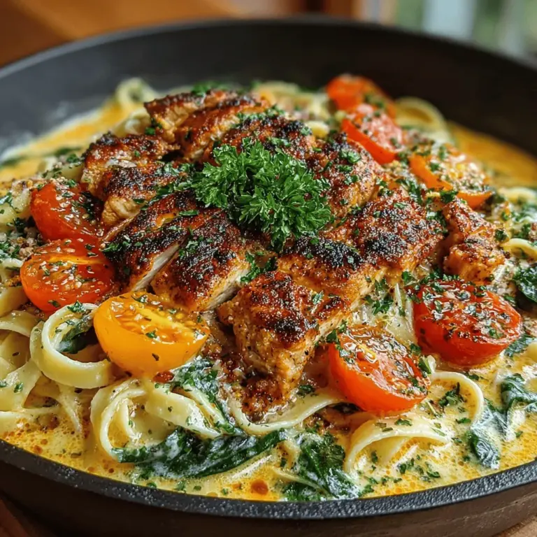 Das Eintopfküche Cajun-Hühnchen Alfredo ist ein wahres Festmahl, das die Aromen der Cajun-Küche mit der Cremigkeit eines klassischen Alfredo-Gerichts verbindet. Diese herzhafte Mahlzeit ist nicht nur unglaublich lecker, sondern auch einfach zuzubereiten und eignet sich hervorragend für ein schnelles Abendessen unter der Woche oder ein besonderes Familienessen am Wochenende. Die Kombination aus zartem Hühnchen, frischem Gemüse und einer cremigen Käsesauce wird Ihre Geschmacksknospen begeistern und Ihre Gäste beeindrucken.