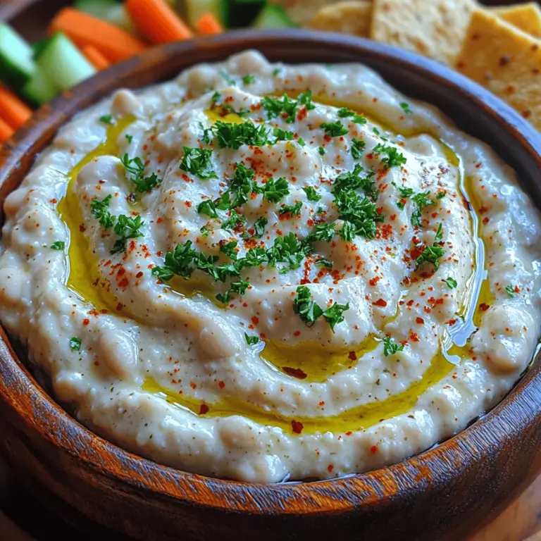 Der cremige Knoblauch-Weißbohnen-Dip ist nicht nur ein köstlicher Snack, sondern auch ein wahres Multitalent in der Küche. Ursprünglich inspiriert von der mediterranen und nahöstlichen Küche, hat dieser Dip seinen Weg in viele Haushalte gefunden. Mit seinen einfachen Zutaten und der schnellen Zubereitung eignet sich dieser Dip hervorragend für gesellige Anlässe, als Vorspeise oder als Beilage zu verschiedenen Gerichten. Weißbohnen, auch bekannt als Cannellini oder Nordbohnen, sind reich an Proteinen und Ballaststoffen, was diesen Dip nicht nur lecker, sondern auch nährstoffreich macht.