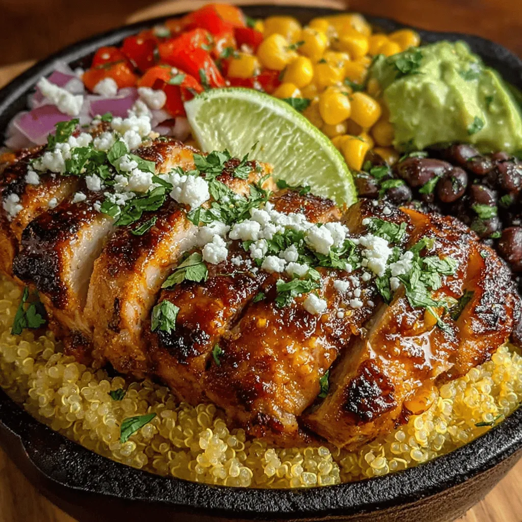 Sind Sie auf der Suche nach einem Gericht, das gesund, schmackhaft und zugleich einfach zuzubereiten ist? Dann sind die Zesty Chipotle Chicken Quinoa Bowls genau das Richtige für Sie! Diese bunten Schalen vereinen zartes Hähnchen, proteinreiche Quinoa und eine Vielzahl frischer Gemüse zu einer köstlichen und nahrhaften Mahlzeit. Sie eignen sich hervorragend für ein schnelles Mittagessen, ein leichtes Abendessen oder sogar für Meal Prepping für die gesamte Woche.