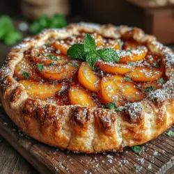 Die Hauptzutat dieser Galette sind frische, reife Pfirsiche. Sie verleihen dem Dessert nicht nur den charakteristischen Geschmack, sondern sind auch reich an Vitaminen und Antioxidantien. Pfirsiche enthalten Vitamin C, das das Immunsystem stärkt, sowie Ballaststoffe, die die Verdauung fördern. Für dieses Rezept benötigen Sie etwa 2 Tassen Pfirsiche, was ungefähr 4-5 mittelgroßen Pfirsichen entspricht. Achten Sie darauf, die Pfirsiche gut zu wählen – sie sollten fest und duftend sein, aber auch leicht nachgeben, wenn man sanften Druck ausübt.