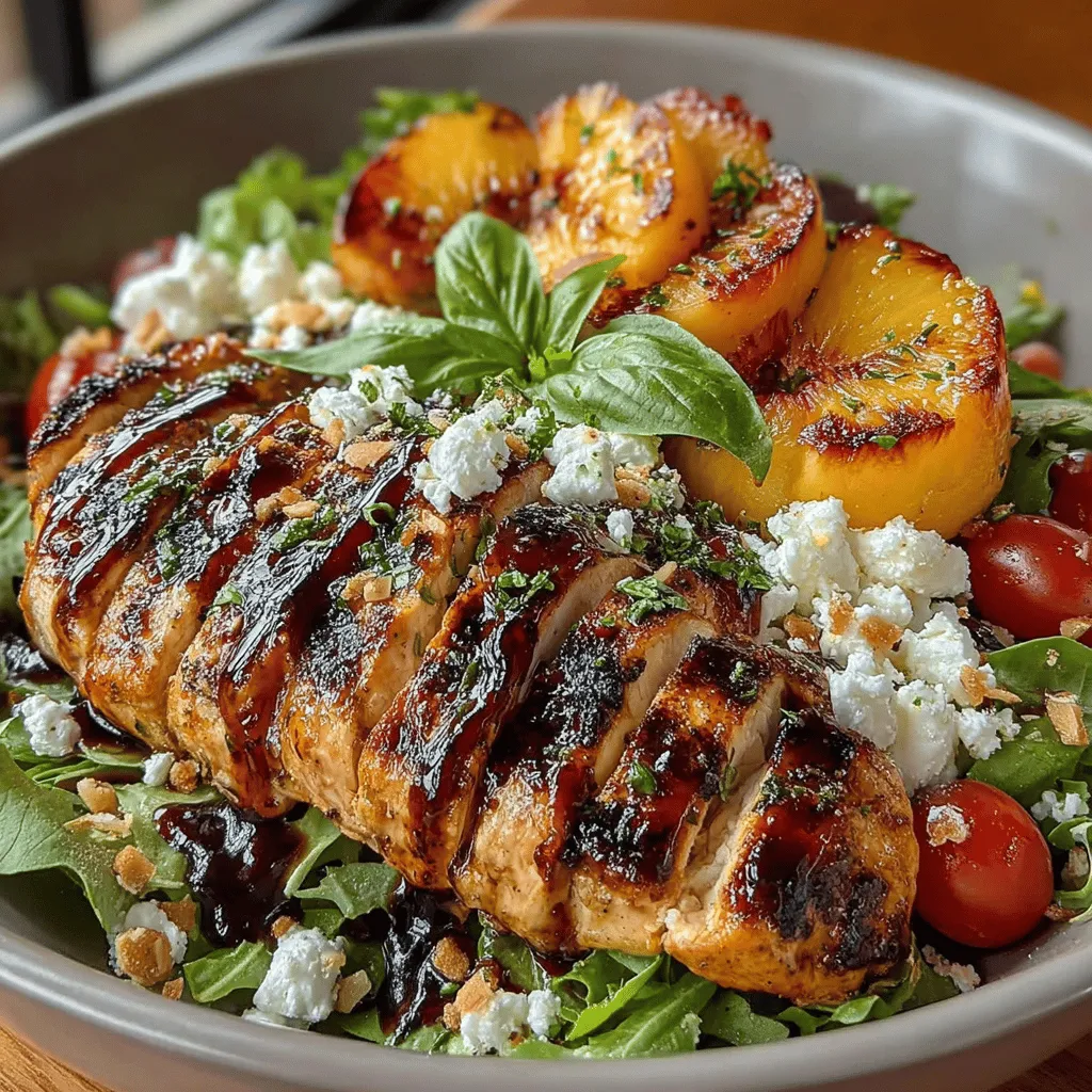 Der Gegrillter Pfirsich-Hühnchen-Salat vereint verschiedene Geschmäcker und Texturen, die ein harmonisches und befriedigendes Gericht ergeben. Pfirsiche sind nicht nur köstlich, sondern auch reich an Vitaminen und Antioxidantien, während Hühnchen eine hervorragende Proteinquelle darstellt. Zusammen mit frischen Salatblättern und einer leichten Balsamico-Vinaigrette wird dieser Salat zu einem gesunden Highlight auf Ihrem Tisch.