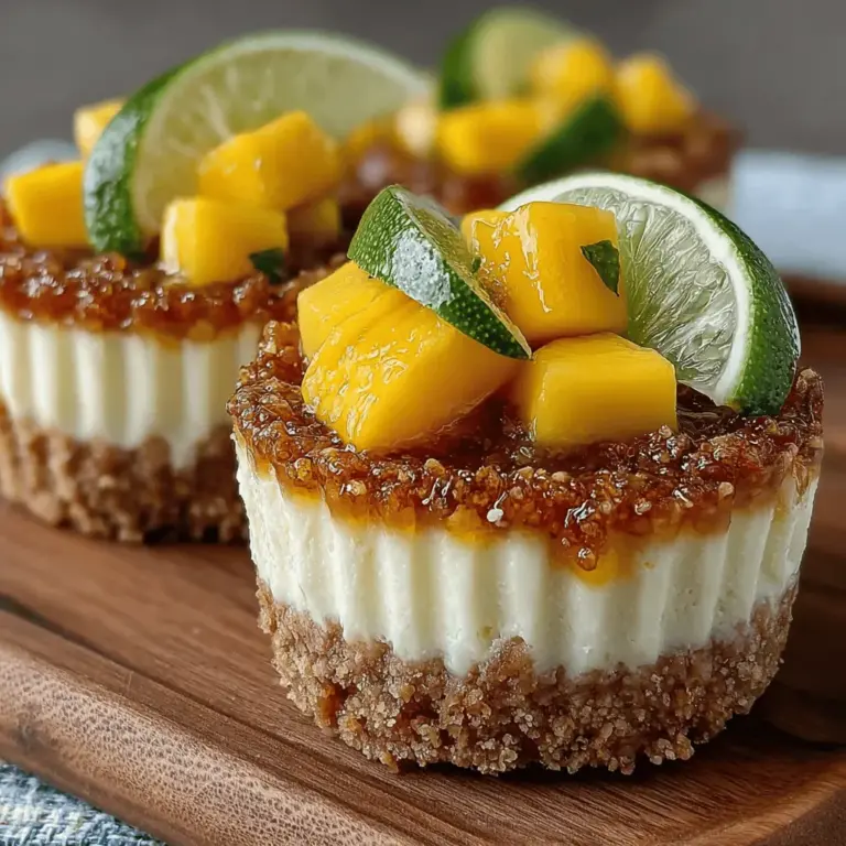 Wenn die Temperaturen steigen und die Sonne strahlt, gibt es kaum etwas Erfrischenderes als ein kühles Dessert. Der tropische Genuss der gefrorenen Mango-Limetten-Käsekuchen-Tassen ist genau das, was Sie brauchen, um sich an heißen Tagen zu erfrischen und zu verwöhnen. Dieses Rezept kombiniert die süße, samtige Textur von Frischkäse mit dem lebendigen Geschmack von frischen Mangos und dem spritzigen Kick von Limetten. Es ist ein perfektes Dessert für Sommerpartys, Grillabende oder einfach nur für einen süßen Genuss nach einem langen Tag.