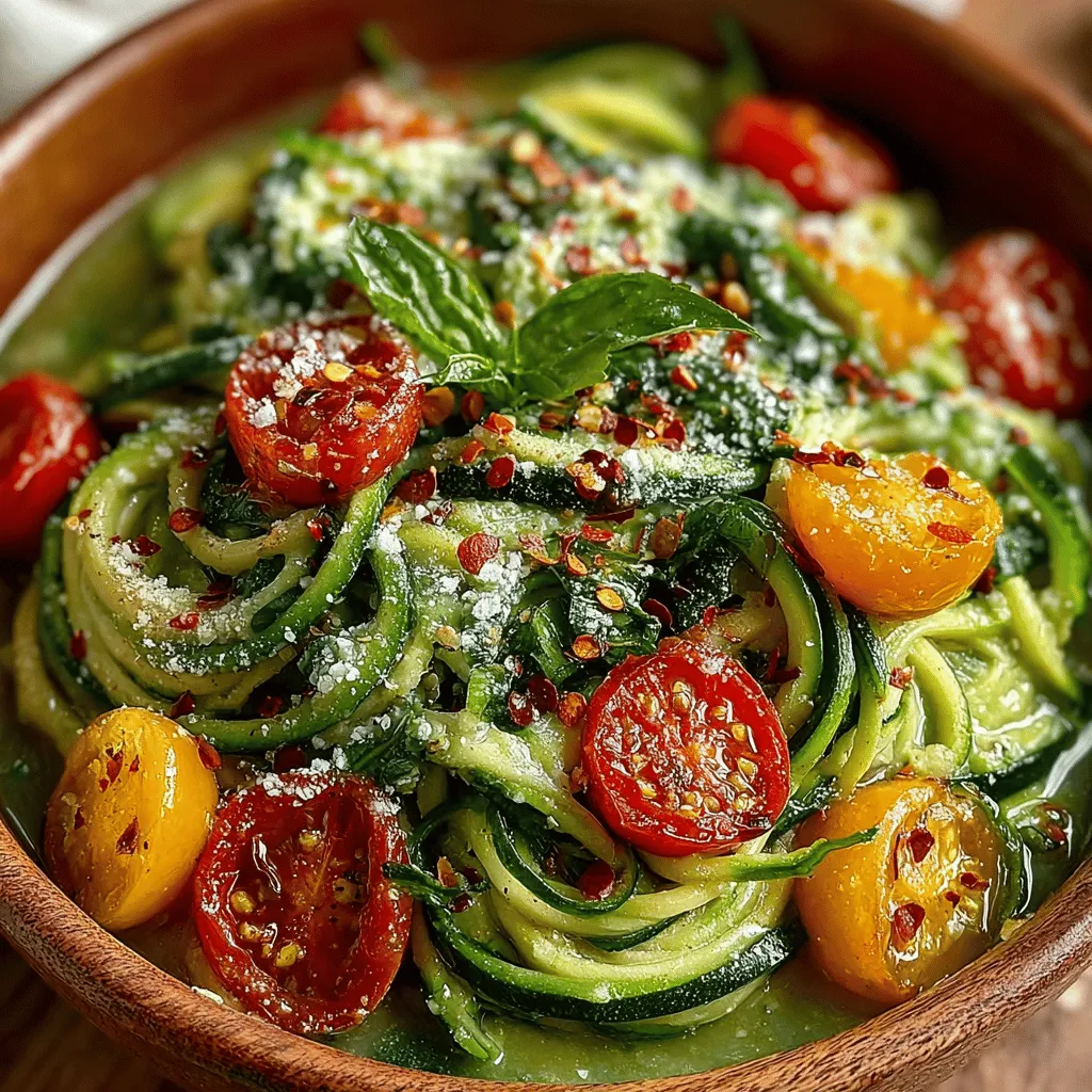 Zucchini-Nudeln, auch bekannt als Zoodles, sind nicht nur eine gesunde und kohlenhydratarme Alternative zu herkömmlichen Pasta, sondern sie sind auch unglaublich vielseitig und leicht zuzubereiten. In diesem Rezept kombinieren wir Zoodles mit einer cremigen Avocadosauce, die nicht nur nährstoffreich ist, sondern auch ein erfrischendes Geschmackserlebnis bietet. Die Kombination aus frischen Zutaten und der zarten Textur der Zucchini macht dieses Gericht zu einem perfekten Sommeressen oder einer leichten Mahlzeit zu jeder Jahreszeit.