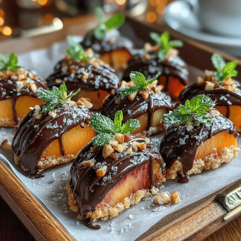 In den heißen Sommermonaten gibt es kaum etwas Erfrischenderes als ein kühles und süßes Dessert, besonders wenn es aus frischen Früchten und einer köstlichen Schokoladenglasur besteht. Die gefrorenen Schokoladen-Dip-Pfirsichstücke sind eine wunderbare Kombination aus saftigen, reifen Pfirsichen und einem dekadenten Schokoladentauchbad. Dieses Rezept ist nicht nur einfach zuzubereiten, sondern es bietet auch eine gesunde Möglichkeit, den süßen Zahn zu stillen.